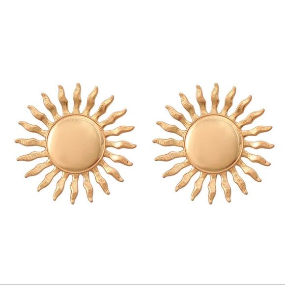 Sun decor stud earrings A83 - Picture 2 of 6